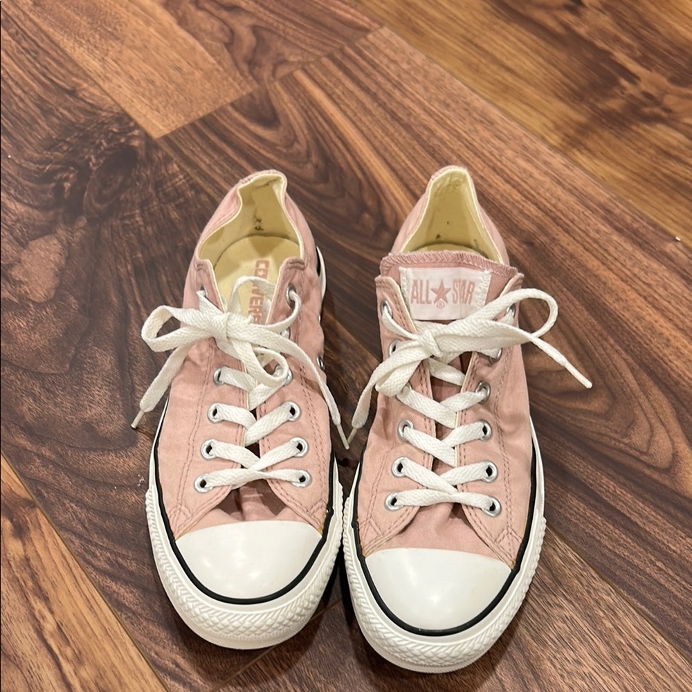 Converse Pink and White Sneakers with Vintage Style